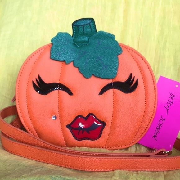 Betsey Johnson Handbags - Brand New Betsey Johnson Pumpkin Kitsch Orange Halloween Crossbody Purse